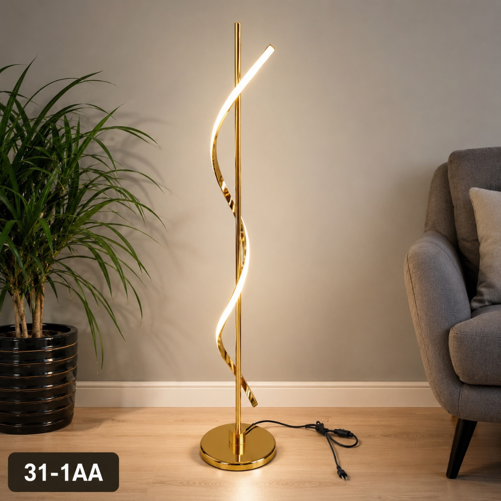 Llambë Dyshemeje Moderne LED me Dizajn Spiral për Sallon dhe Dhomë Gjumi