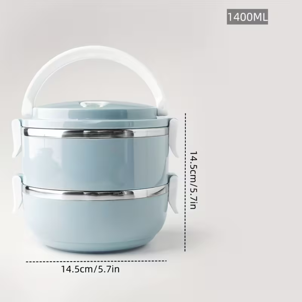 Termos Ushqimi Inox me 2 deri në 4 Ndarje për Punë, Shkollë dhe Udhëtime, 4 copë