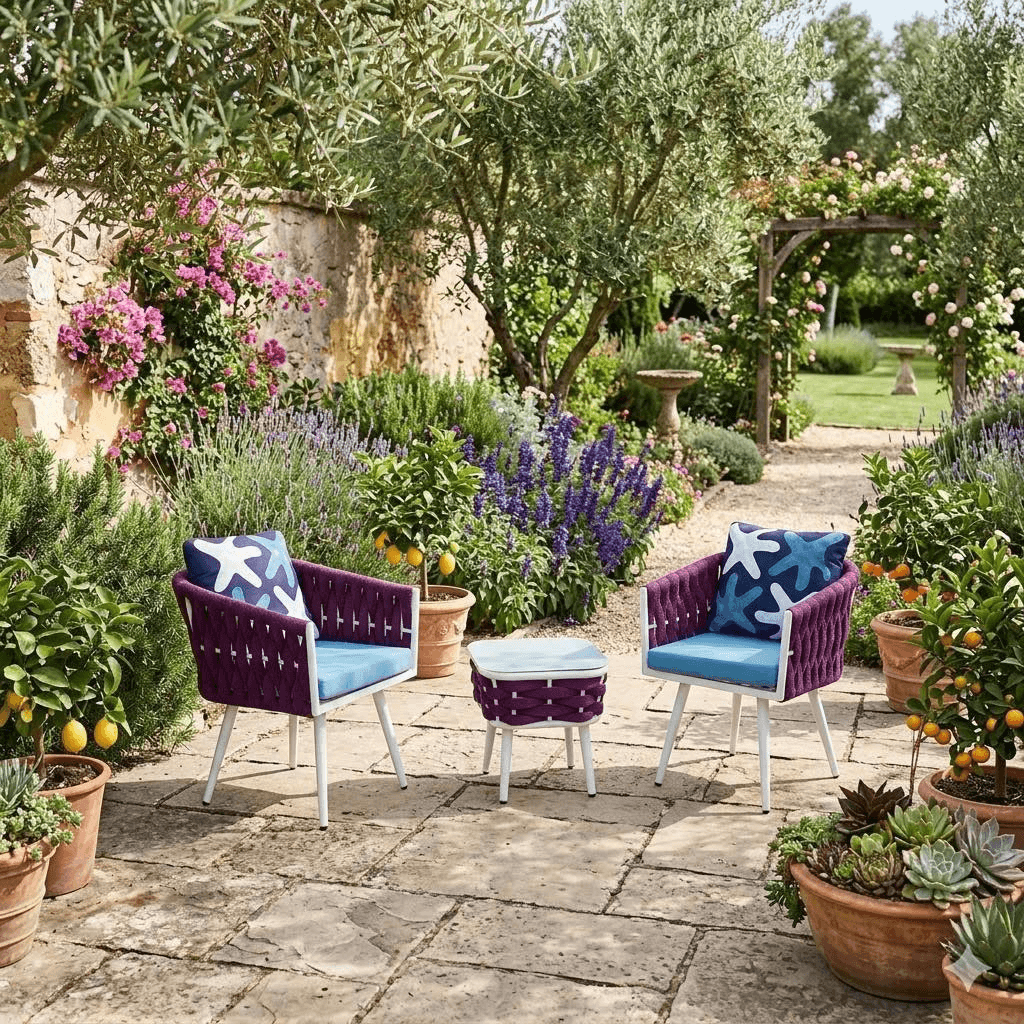 Set Mobiliesh Luxury për Kopsht ose Oborr 3-pjesësh