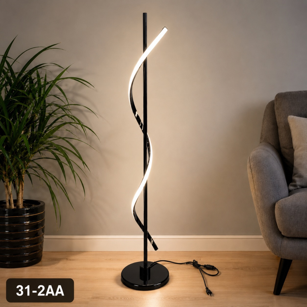 Llambë Dyshemeje Moderne LED me Dizajn Spiral për Sallon dhe Dhomë Gjumi