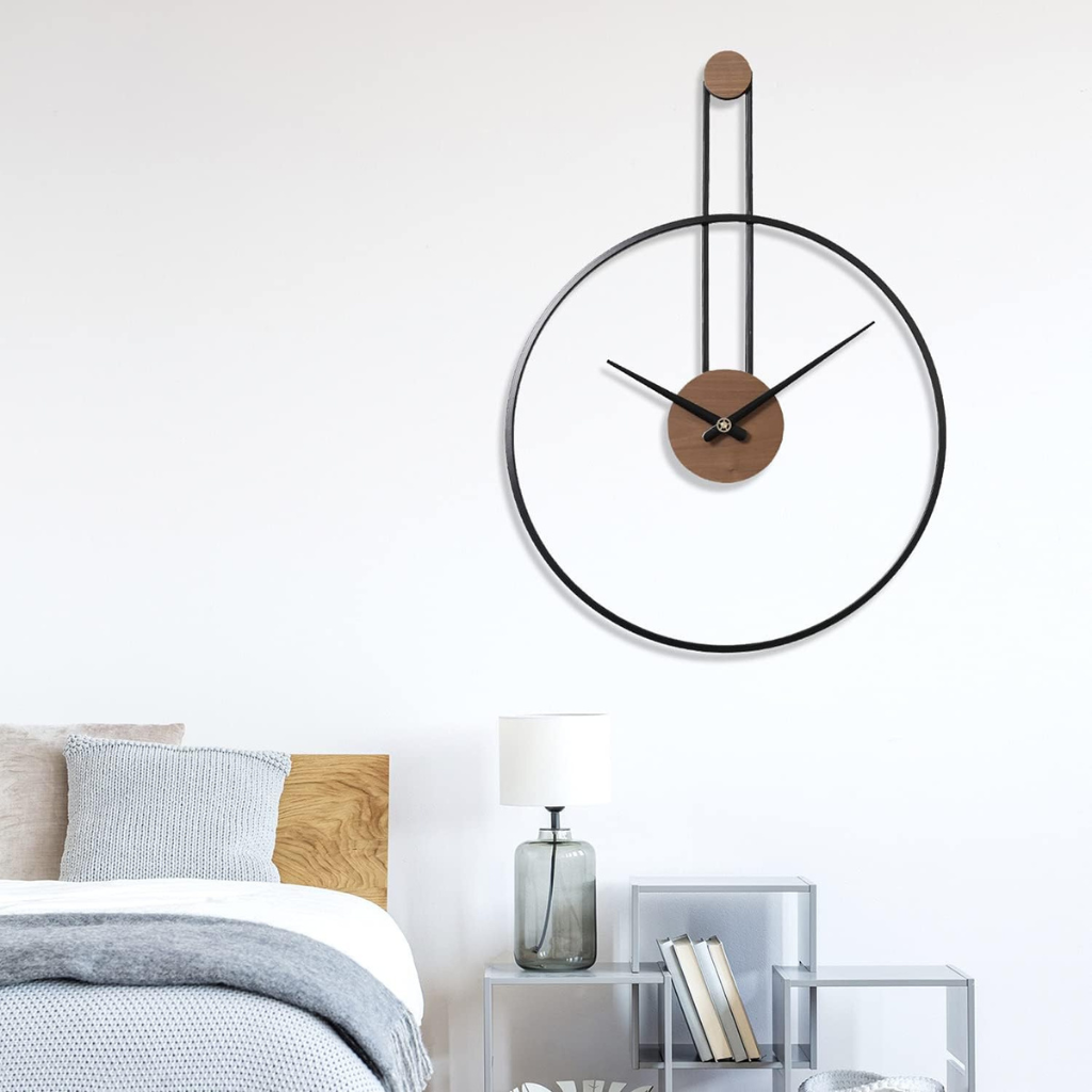 Orë Muri Polish e Zezë 50cm me Dizajn Modern