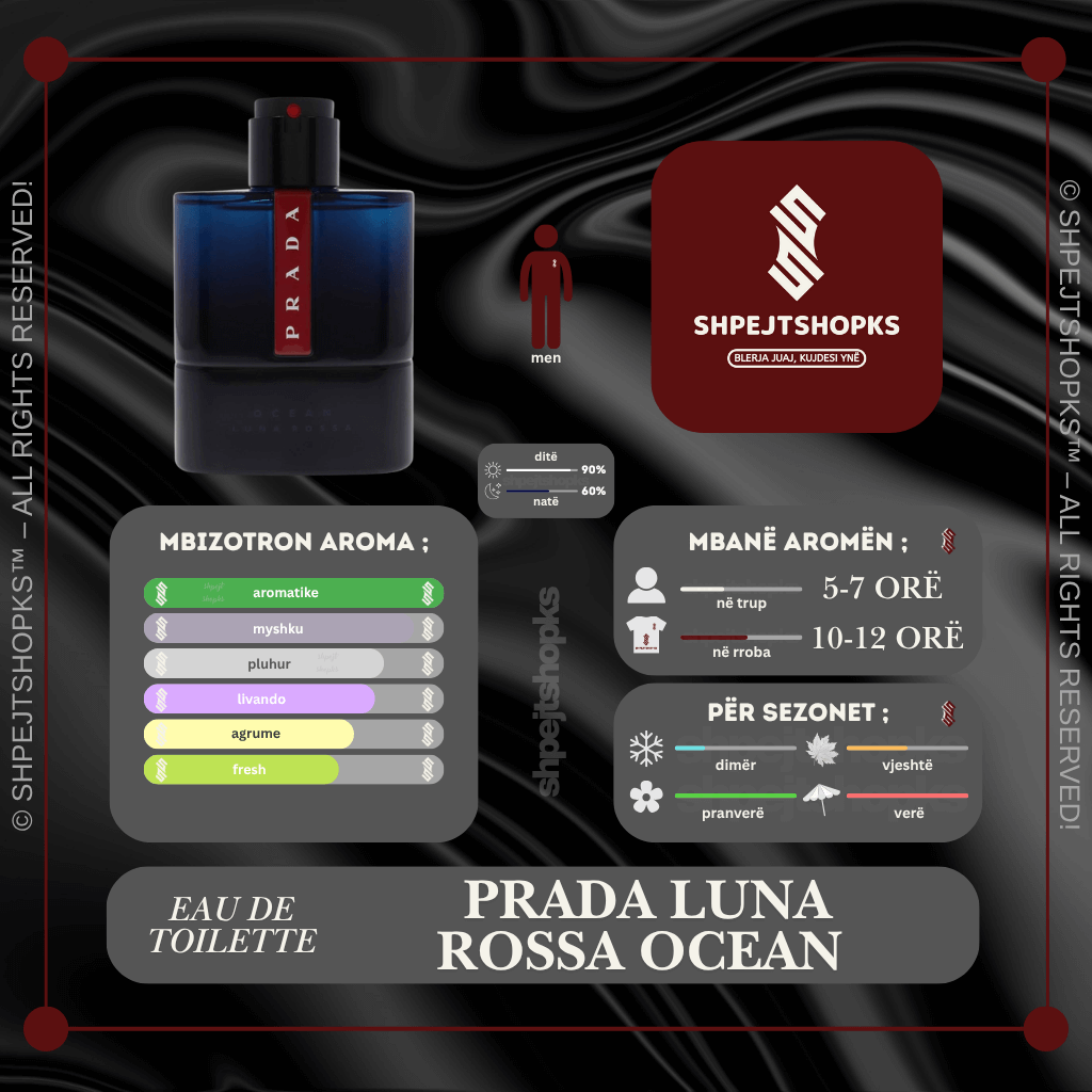 Prada Luna Rossa Ocean, Eau de Toilette, 100ml