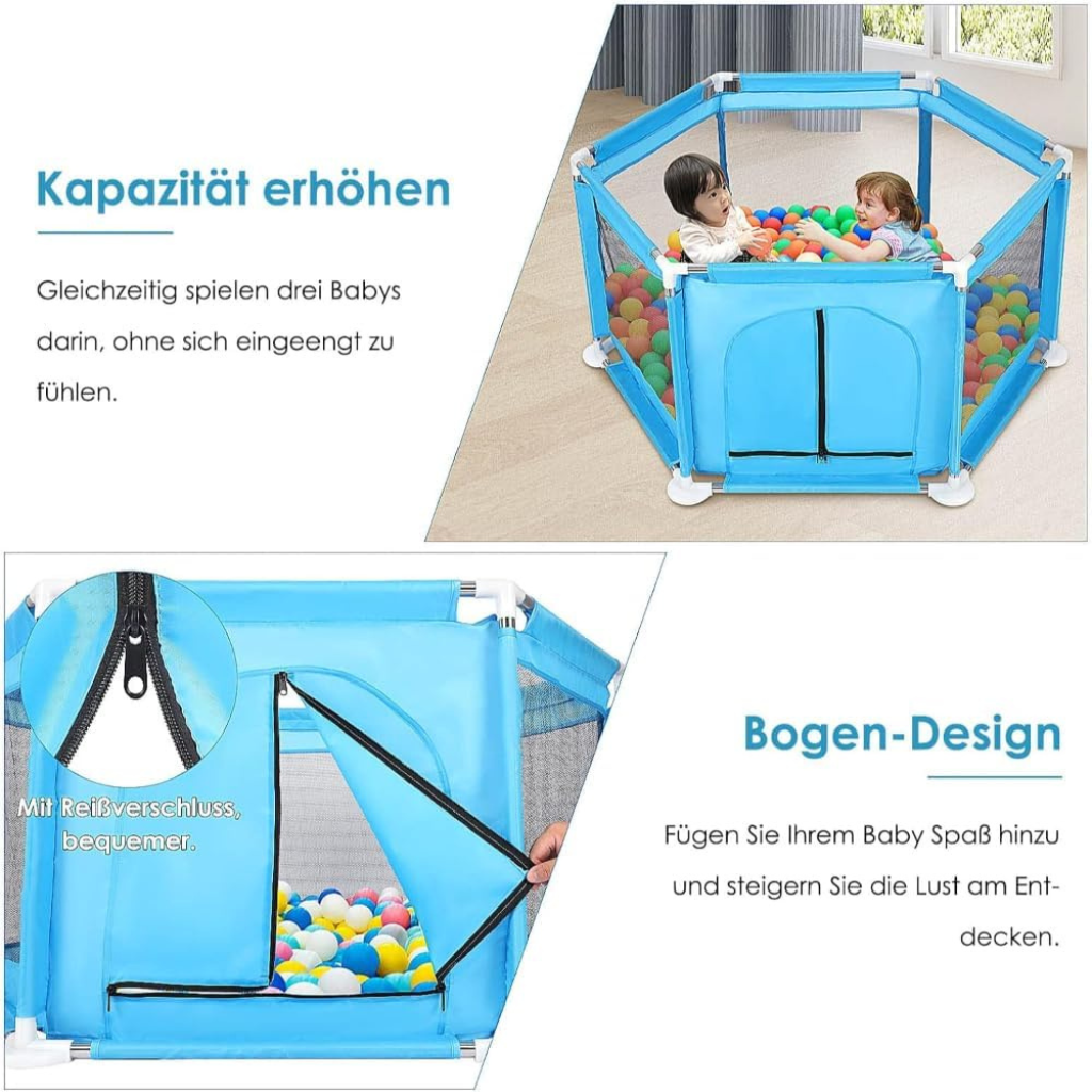 Set Kënd Lojrash për Fëmijë me 30 Topa Rozë