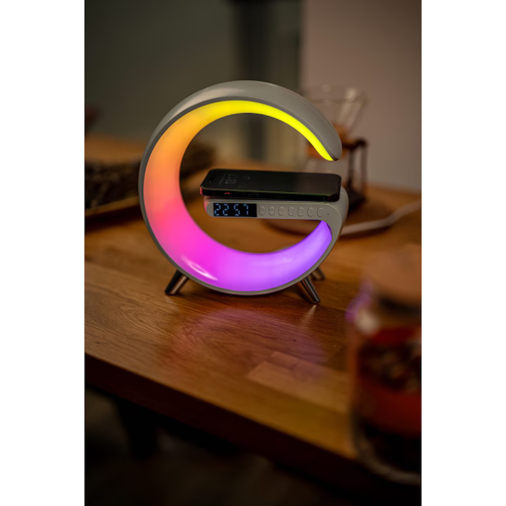 Lampë Bluetooth me Ndriçim LED dhe Karikim Wireless