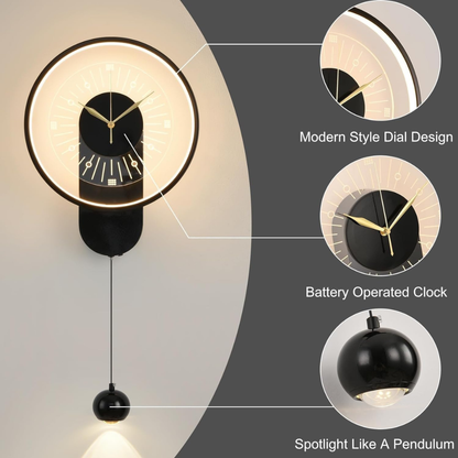 Orë Muri Dekoruese Elegante e Zezë për Ambient Modern