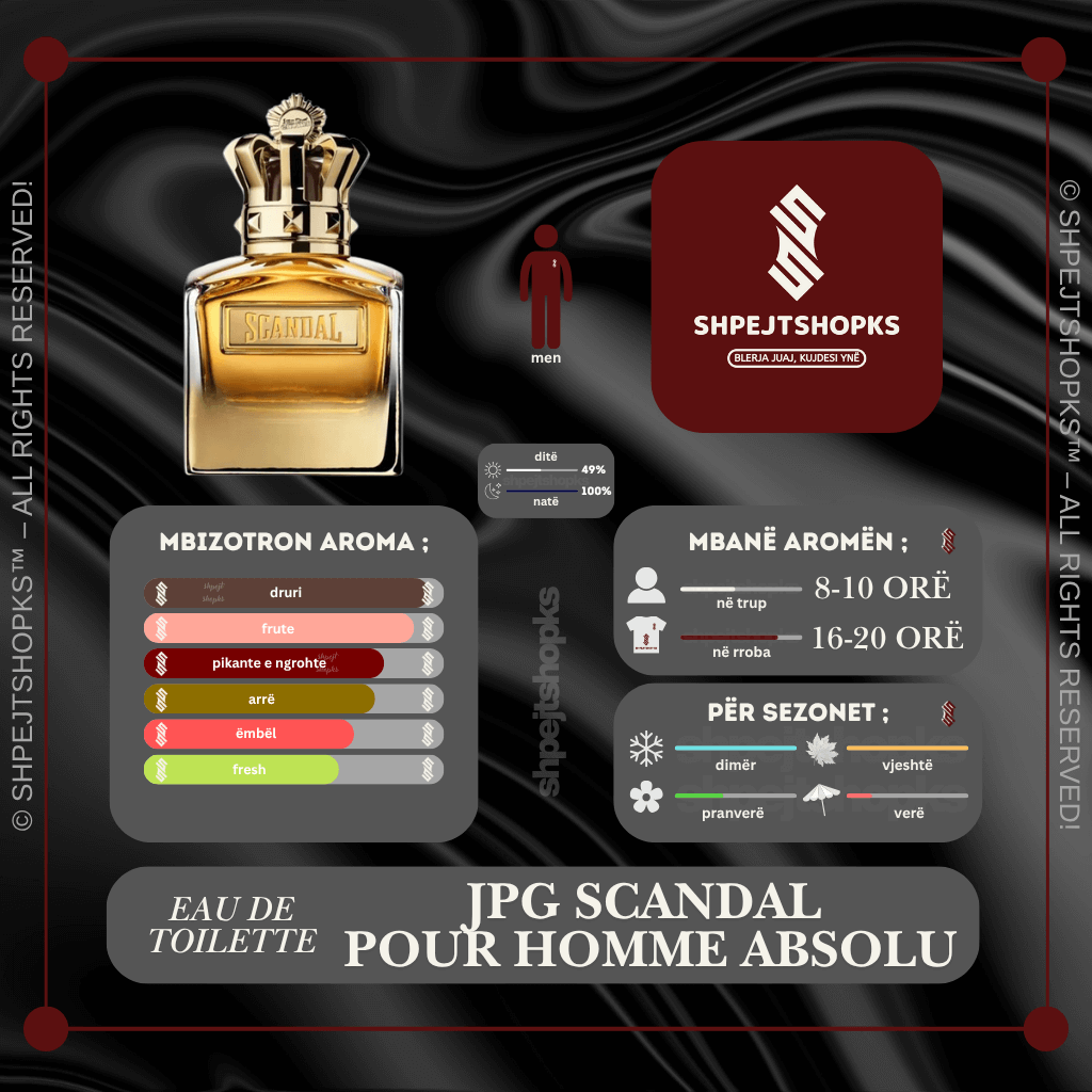 Jean Paul Gaultier Scandal Pour Homme Absolu, Eau de Toilette, 100ml