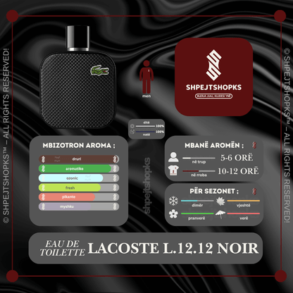 Lacoste L.12.12 Noir, Eau de Toilette, 100ml