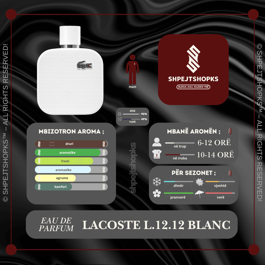Lacoste L.12.12 Blanc, Eau de Parfum, 100ml