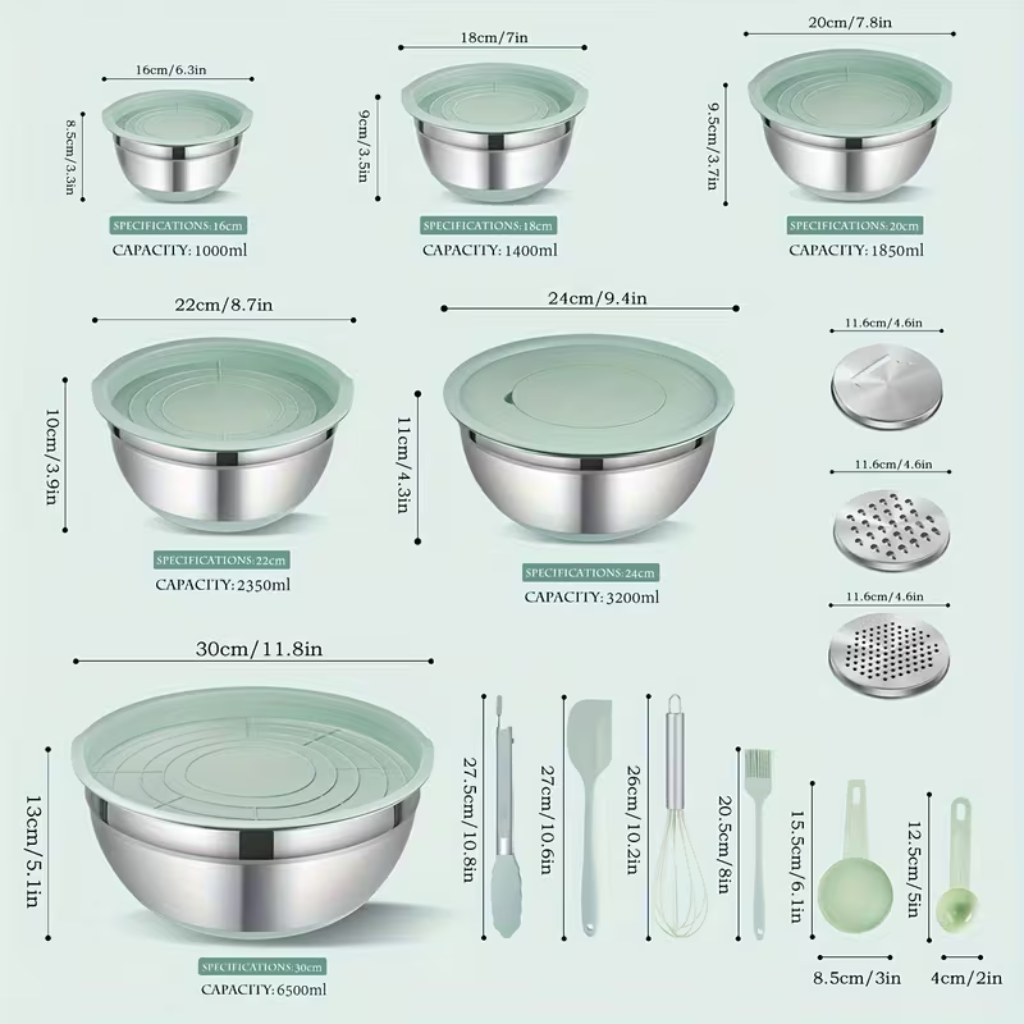 Set Tasash Inox me Kapak Silikoni për Kuzhinë