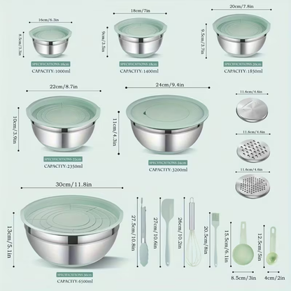 Set Tasash Inox me Kapak Silikoni për Kuzhinë